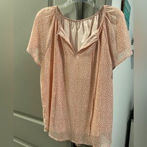Peach colored dress short sleeve top